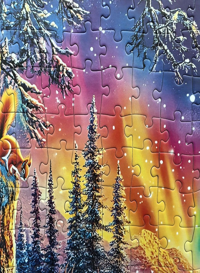 Mulic 300 Piece Puzzles for Adults Large Piece - Jigsaw Puzzles for Kids Seniors - Campfire Under The Northern Lights - Image 5
